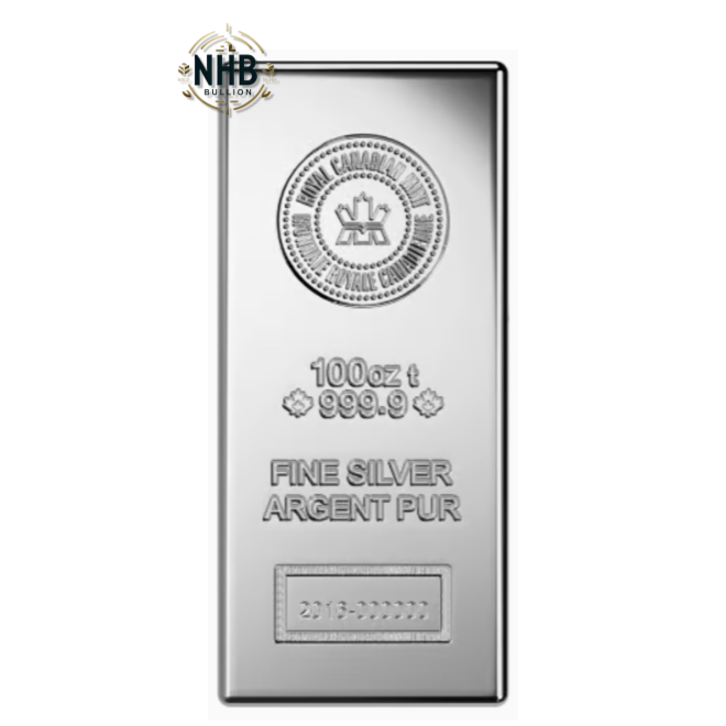 100 oz Royal Canadian Mint Silver Bar