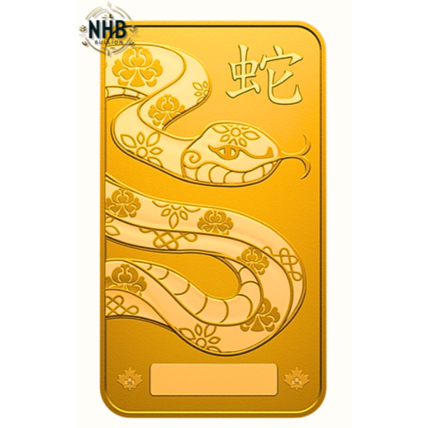 10 Gram 2025 Lunar Year of The Snake RCM Gold Bar