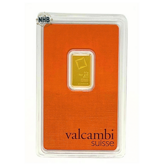 2.5 gram Valcambi Gold Bar