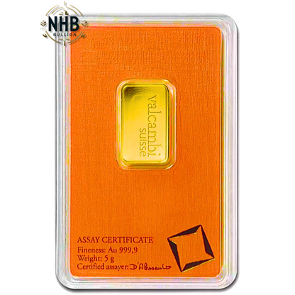 5 gram Valcambi Gold Bar