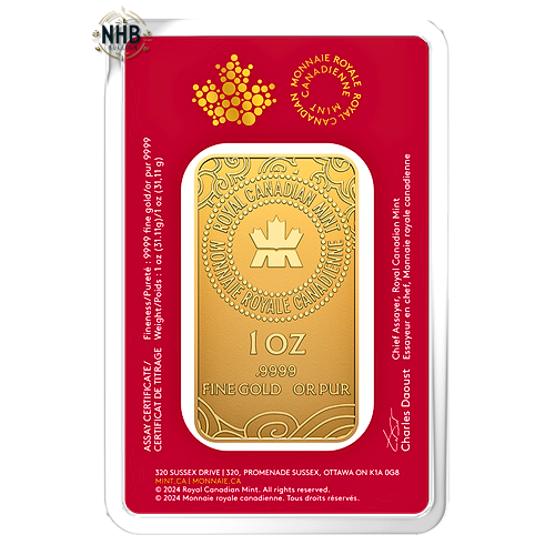 1 oz 2025 Lunar Year of The Snake RCM Gold Bar