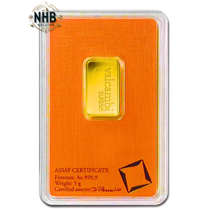 5 gram Valcambi Gold Bar