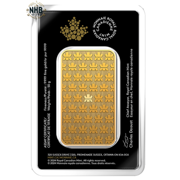 50 Gram Royal Canadian Mint Gold Bar